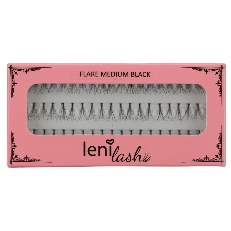 lenilash - Einzelwimpern flare medium - ca. 12mm - schwarz