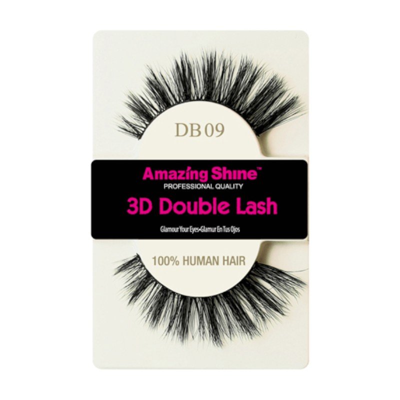 Amazing Shine - Falsche Wimpern - 3D Double Lash - DB09 - Echthaar