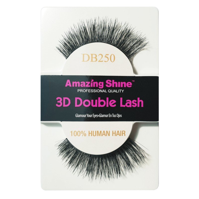 Amazing Shine - Falsche Wimpern - 3D Double Lash - DB250 - Echthaar