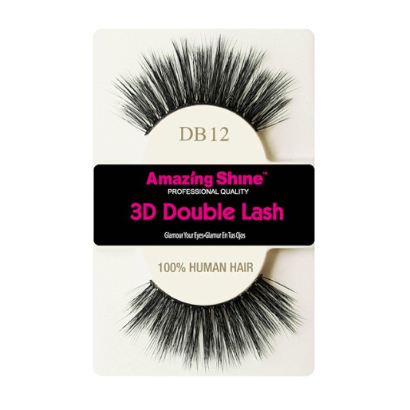 Amazing Shine - Falsche Wimpern - 3D Double Lash - DB12 - Echthaar