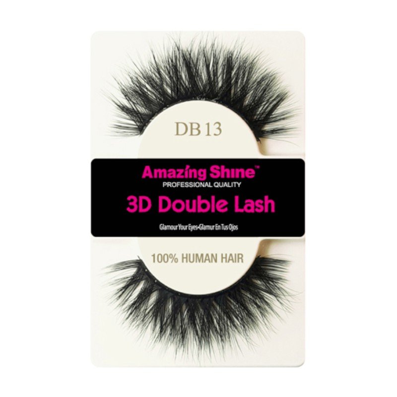 Amazing Shine - Falsche Wimpern - 3D Double Lash - DB13 - Echthaar