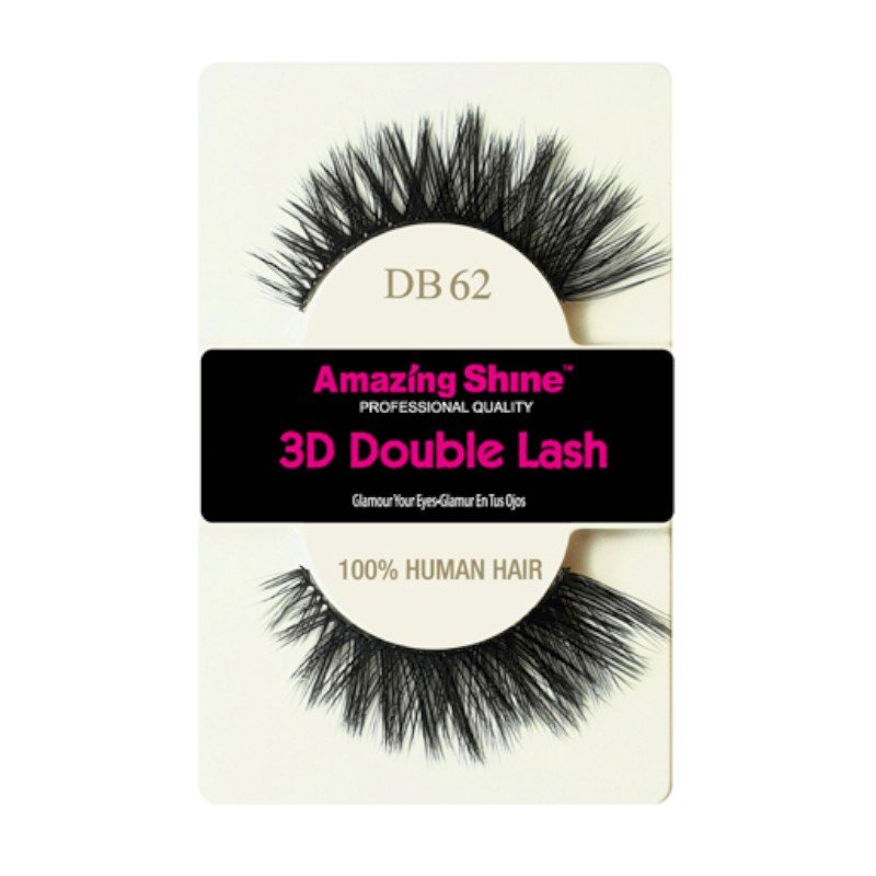 Amazing Shine - Falsche Wimpern - 3D Double Lash - DB62 - Echthaar